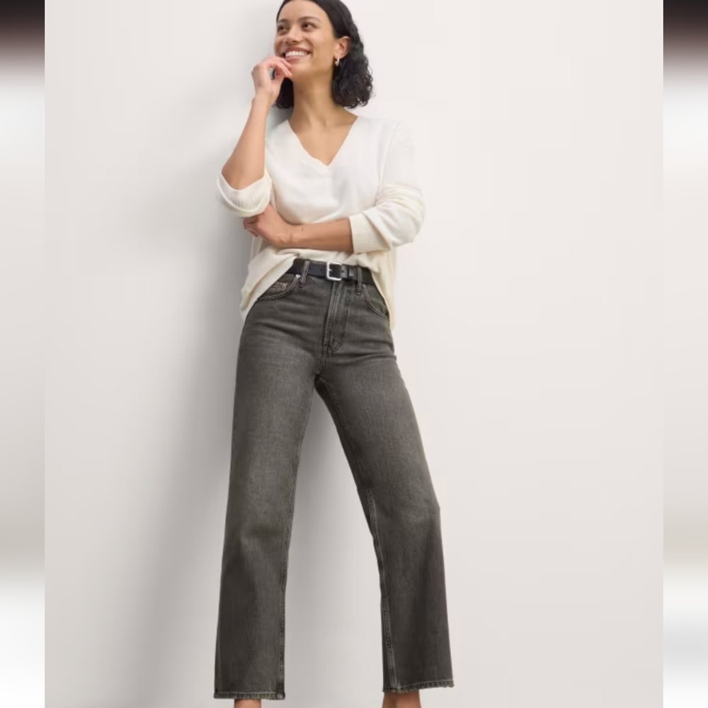 Everlane High Rise Straight Jean Black Wash